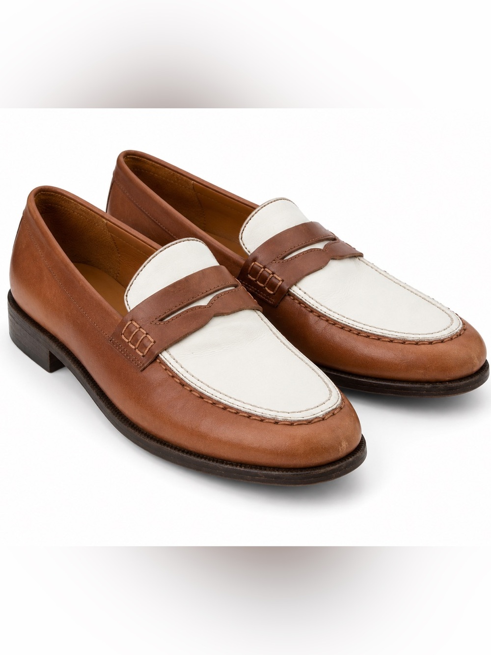 Etienne Aigner vintage two-tone penny loafers